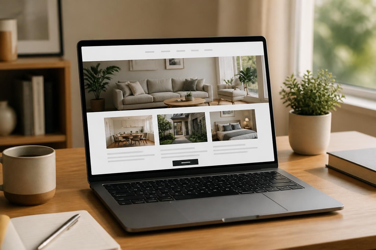 Professional small business website displayed on a laptop